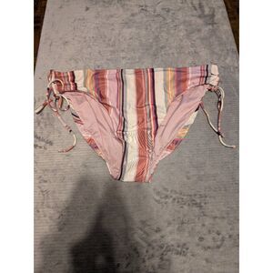 💚 ALYNED TOGETHER Women's Classic Lace Up Bikini The Shana Pink Stripes 2x